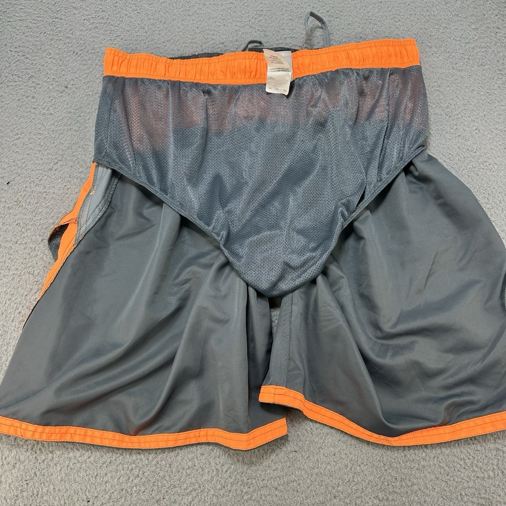 Nike Shorts Mens XXL‎ 2XL Gray Orange Lined Stash Pocket Drawstring Board Shorts - Picture 11 of 14